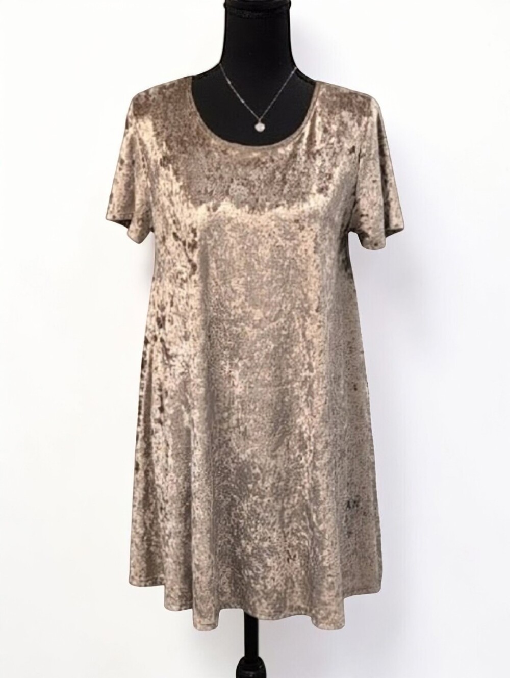Rolla Coster Vintage Y2K Gold Crushed Velvet Mini Babydoll Dress Size L